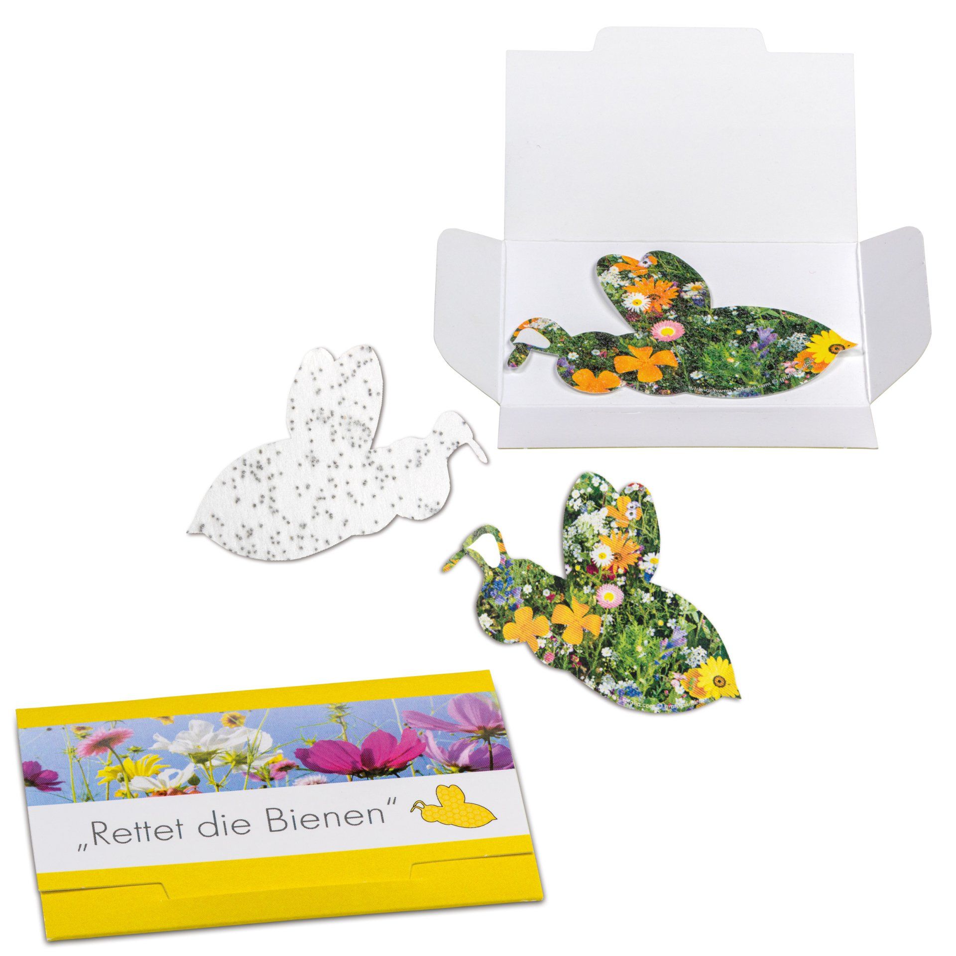 Carte avec coussin de graines de fleur mellifères Carte papier ensemencé ABEILLES
