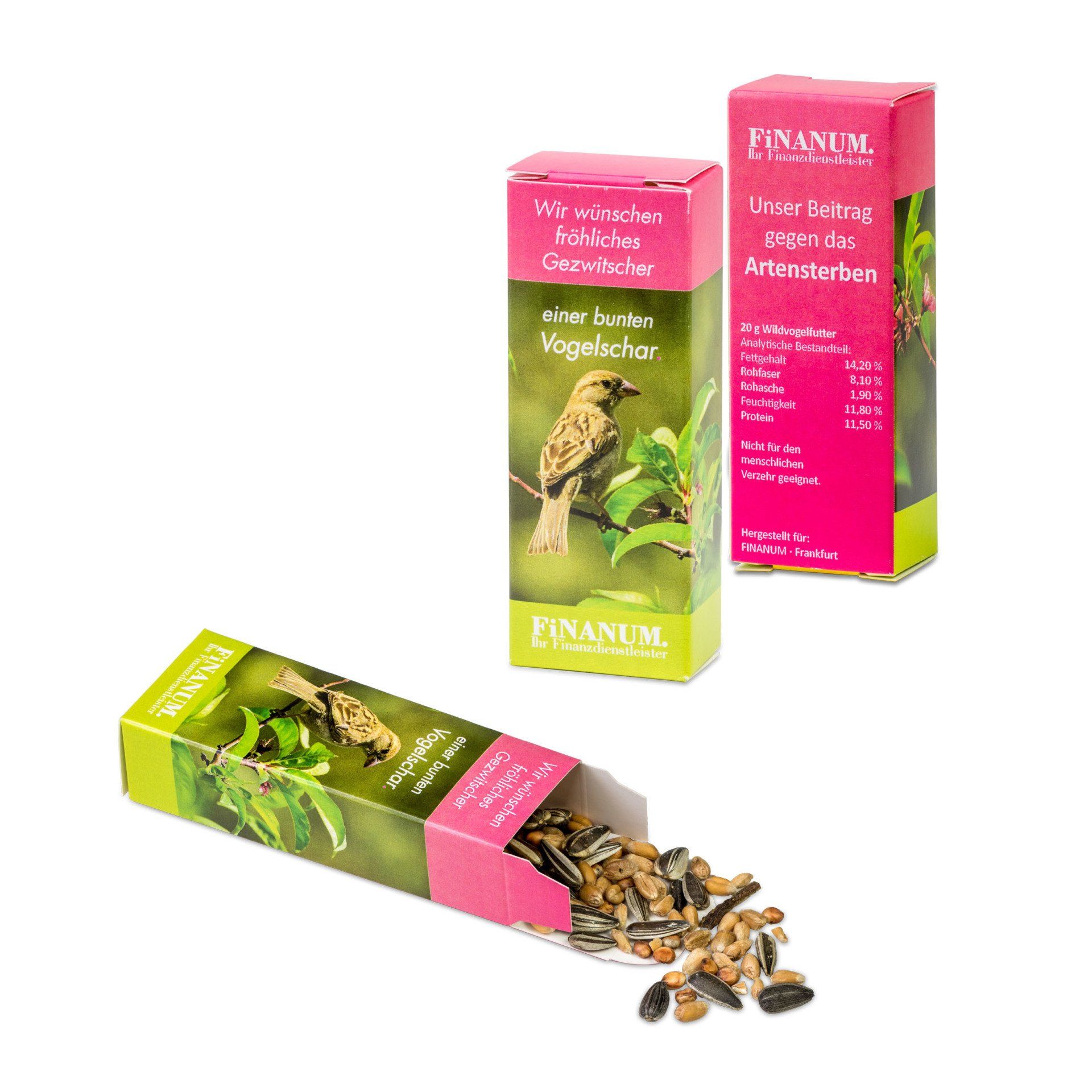 Graines pour oiseaux en boite