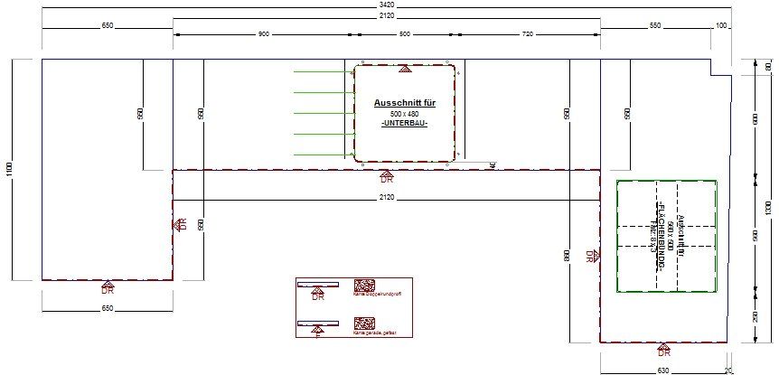 Gerne führen wir Ihnen das Programm vor. Küchenkonstruktion Naturstein CAD Arbeitsplatten