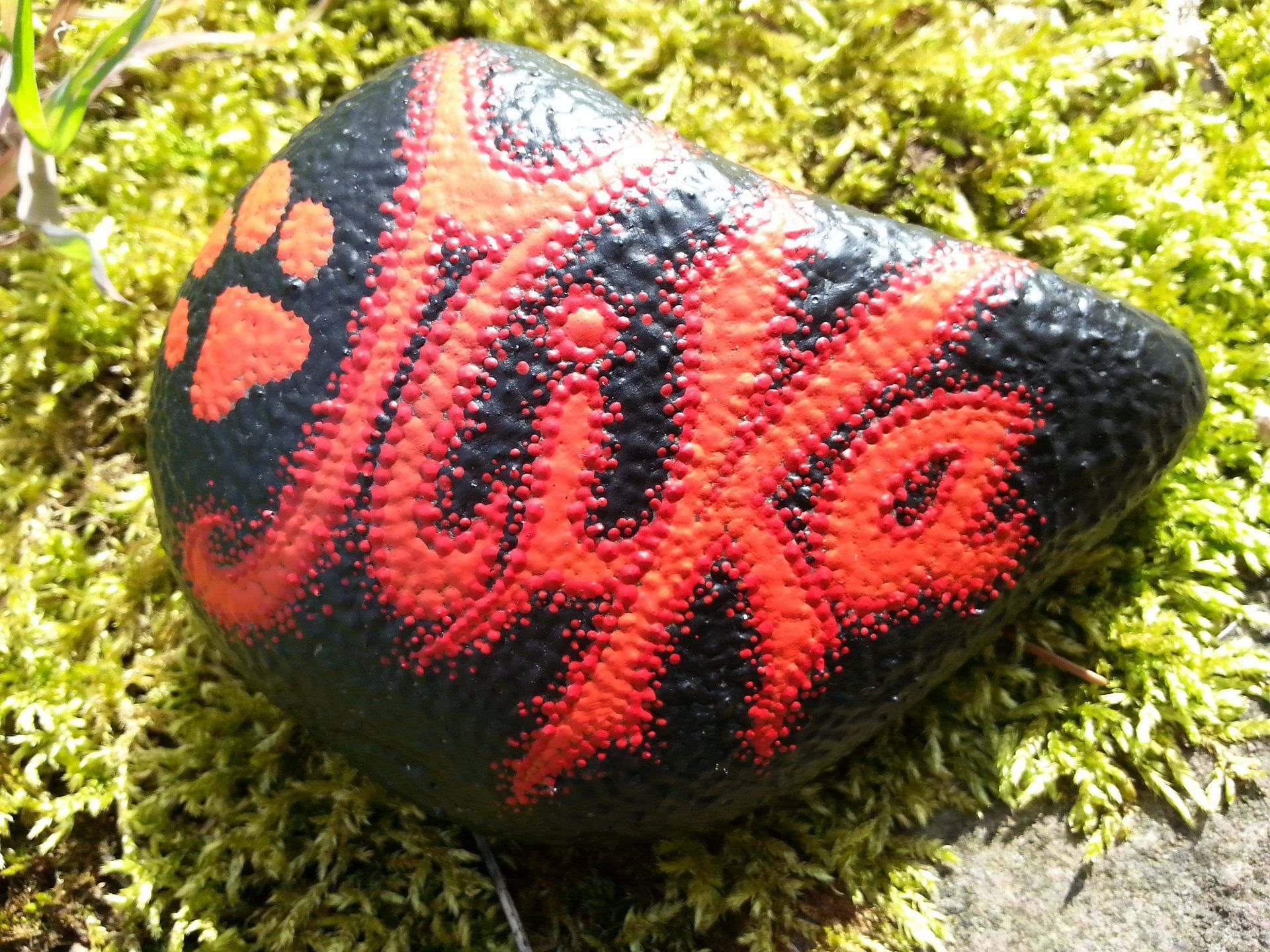 Mika in orange-rot, Hintergrund schwarz