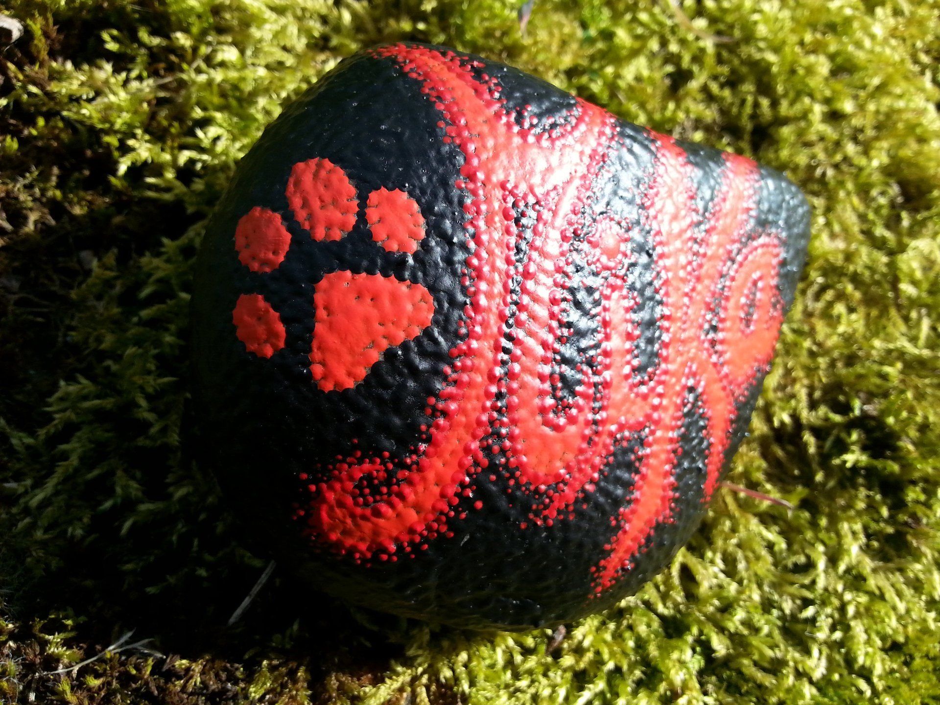 mit orangenem Pfotenabdruck