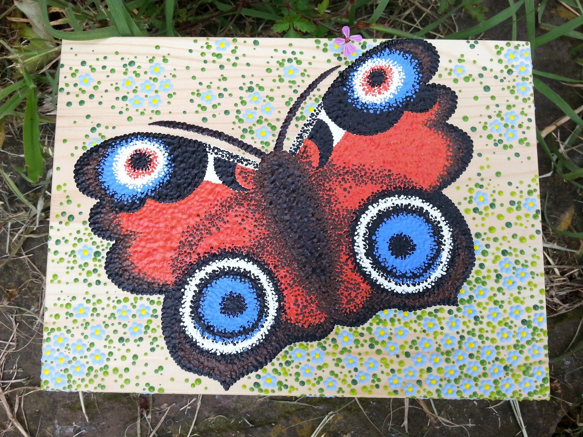 mit Vergißmeinnichtblüten