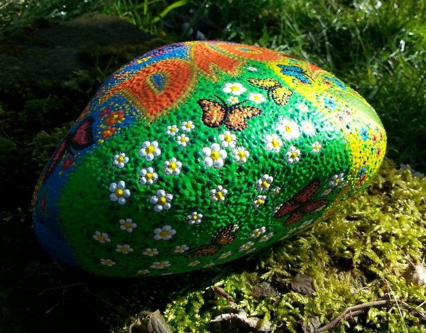 und Gänseblümchenwiese, dot-painting