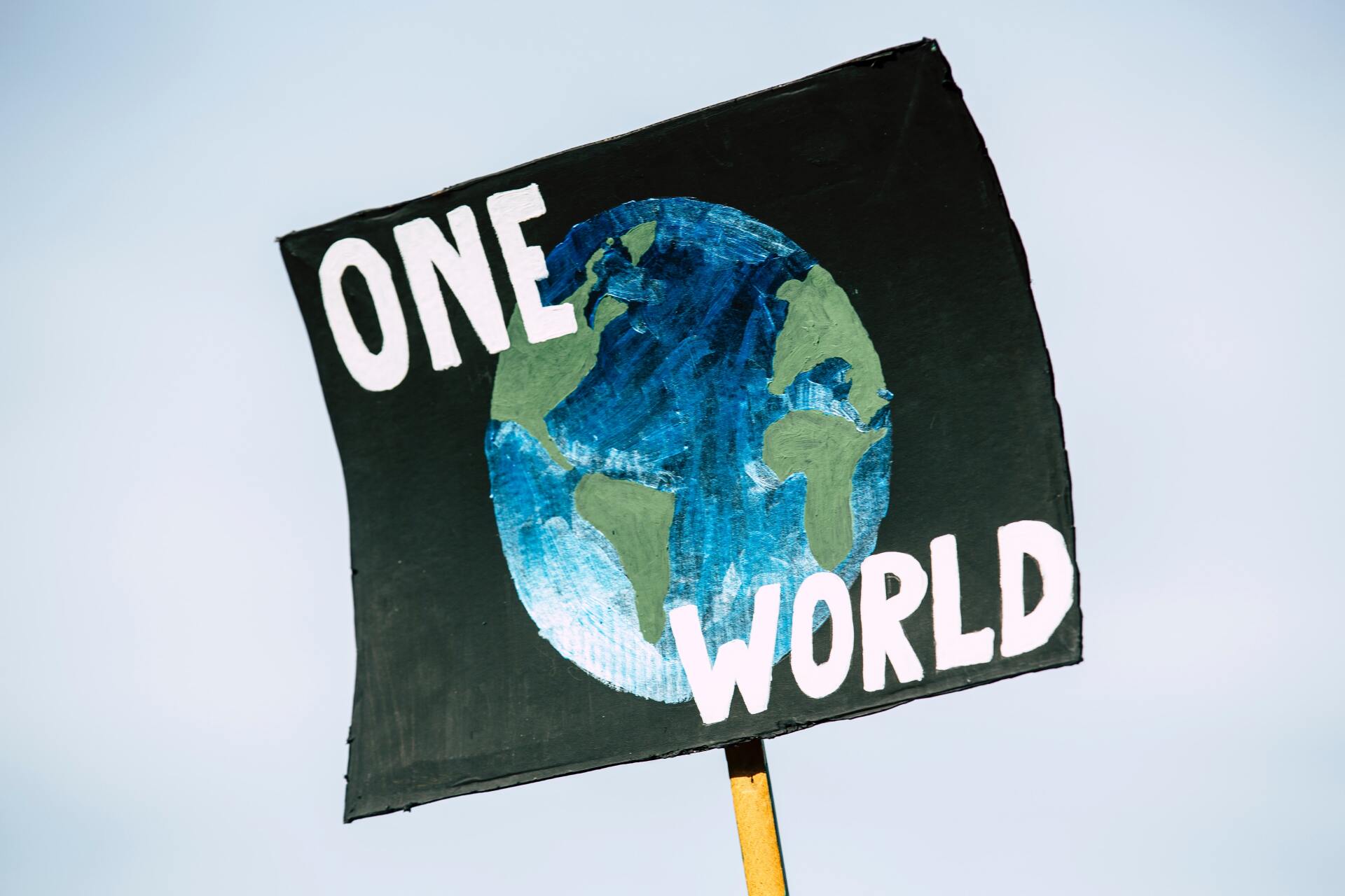 A sign about climate change