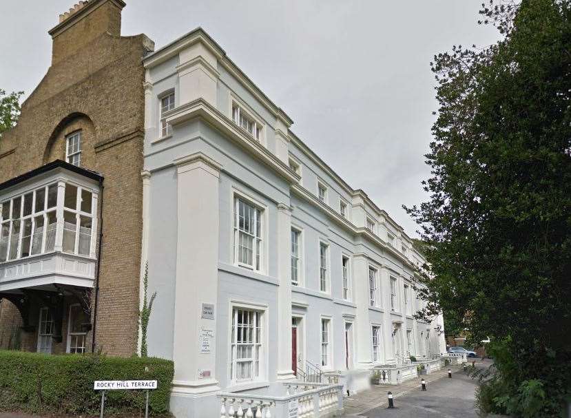 Picture containing old house, road, tree