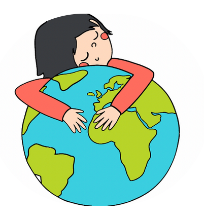 Aremco niño abrazando mundo