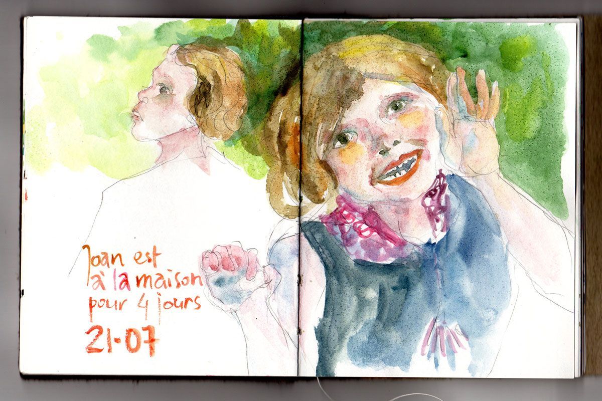 portrait à l'aquarelle d'une enfant