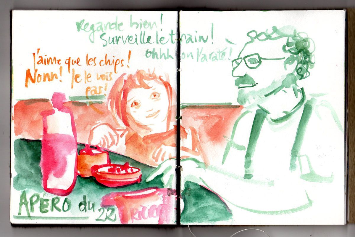 deux portrait à l'aquarelle