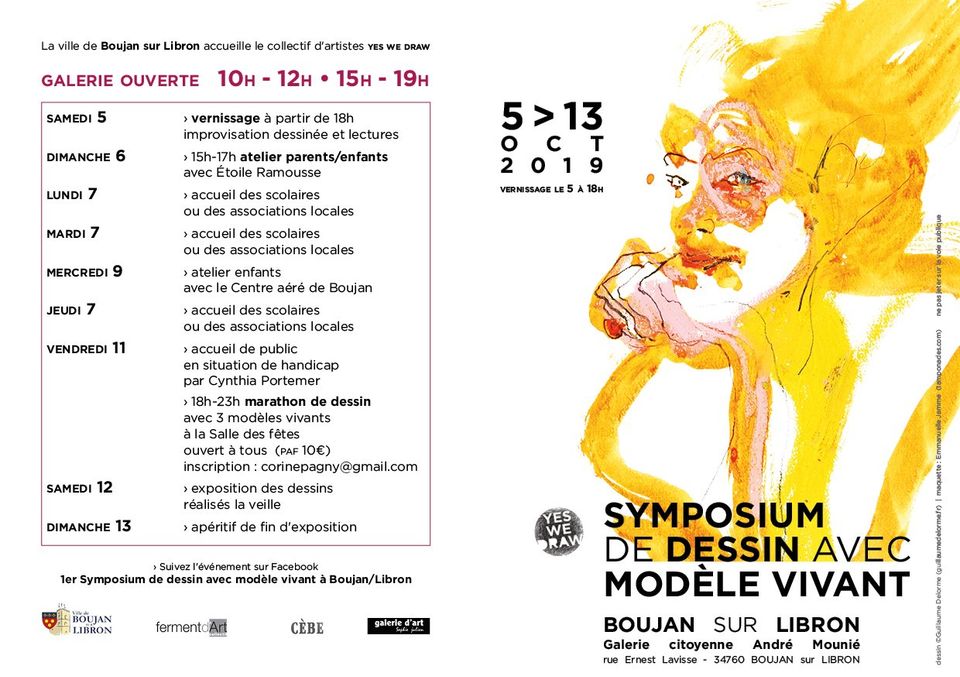 communication de l'événement affiche de l'événement symposium de dessin avec modèle vivant