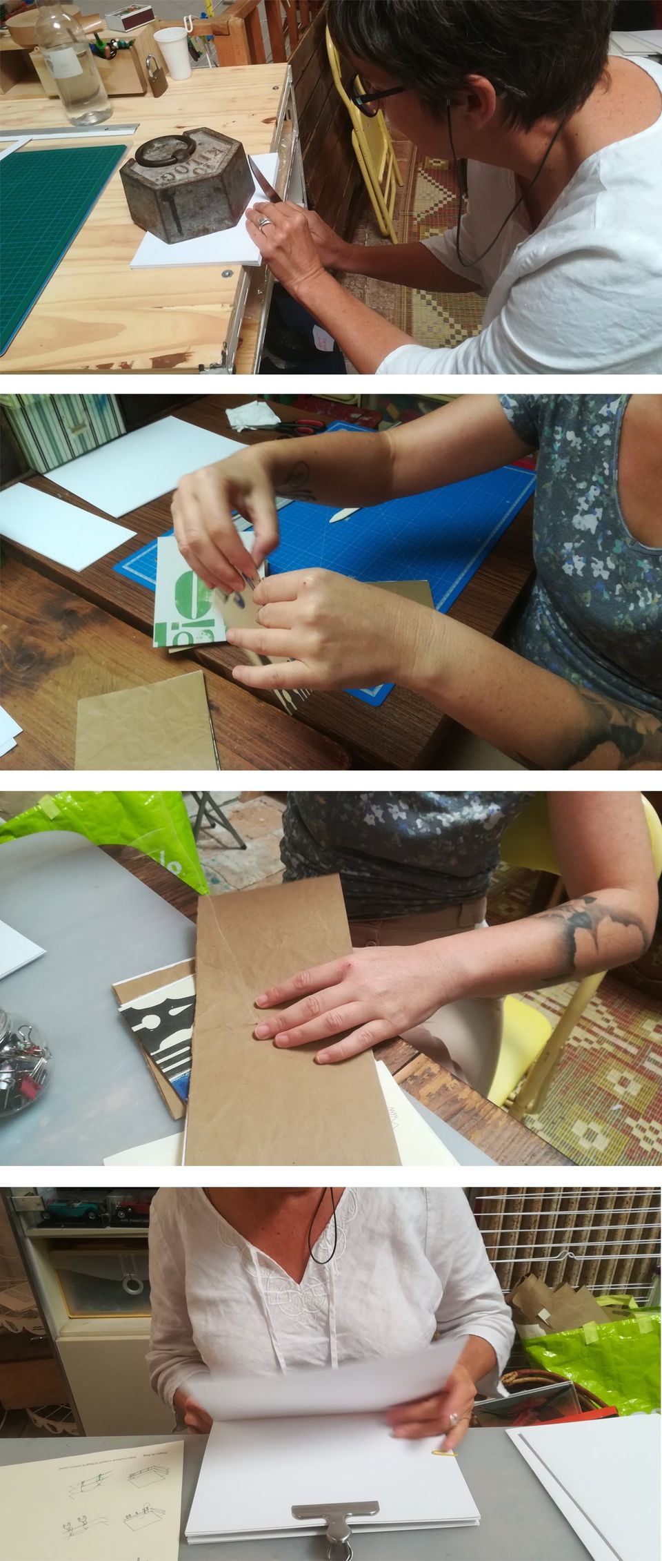 reliure copte des cahiers après avoir grecqué les feuillets