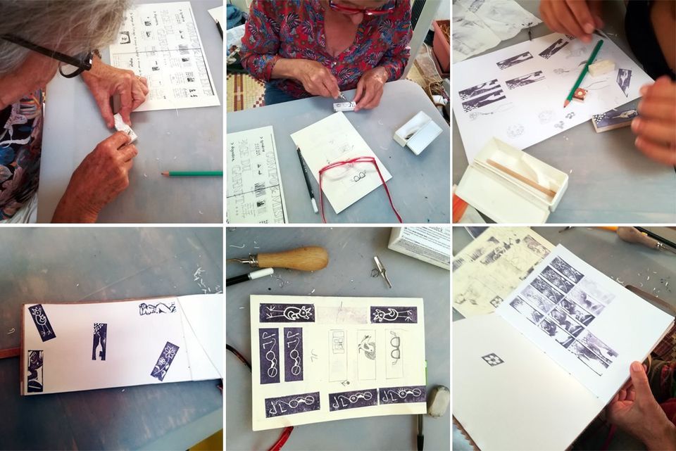 Gravure sur gomme, création de tampons