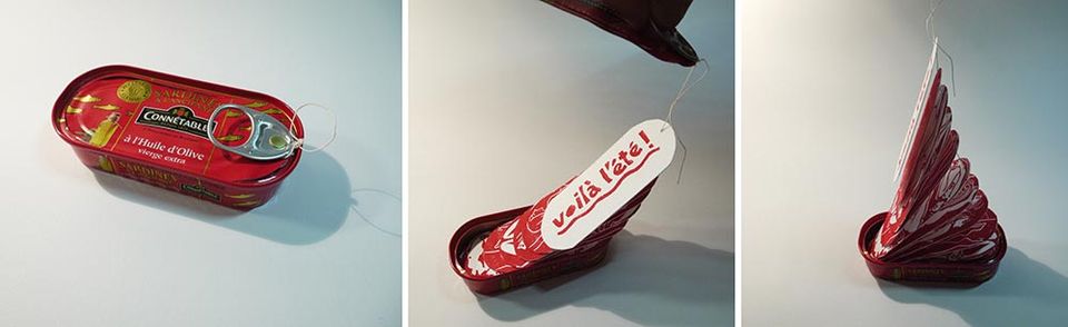 livre d'artiste créé à partir du'ne boîte de sardines Connétable avec des estampes de gravures à la gomme