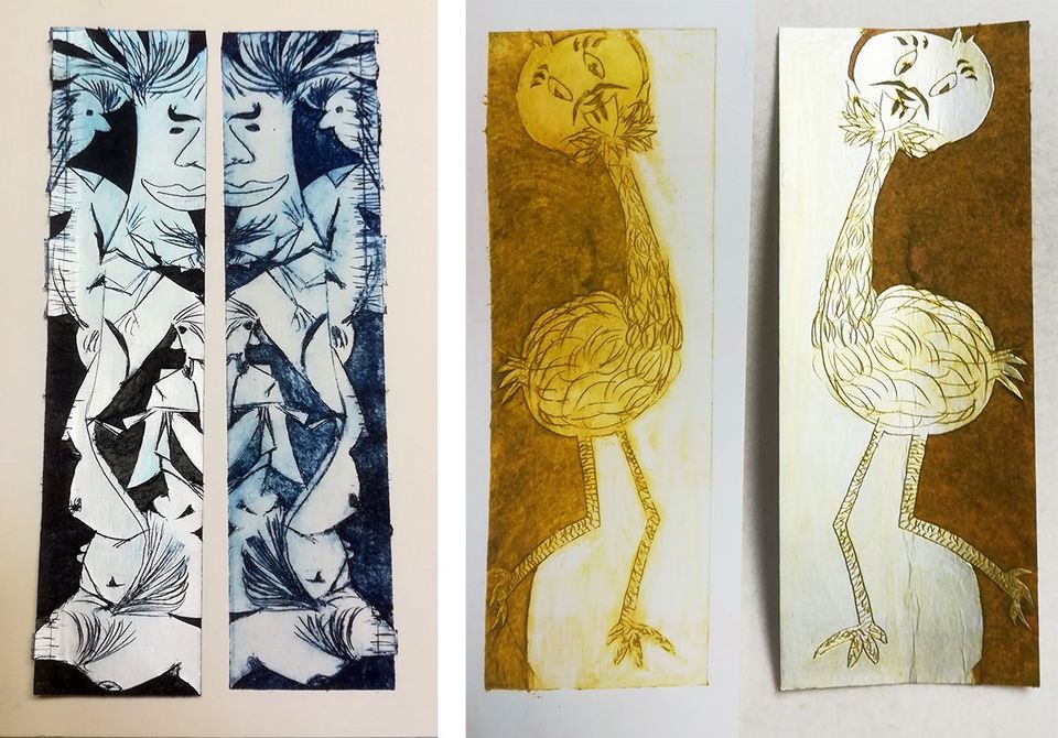 matrices en tétrapack et estampes