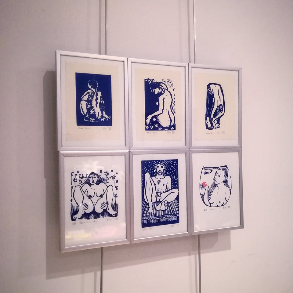 petites linogravures et gommagravures