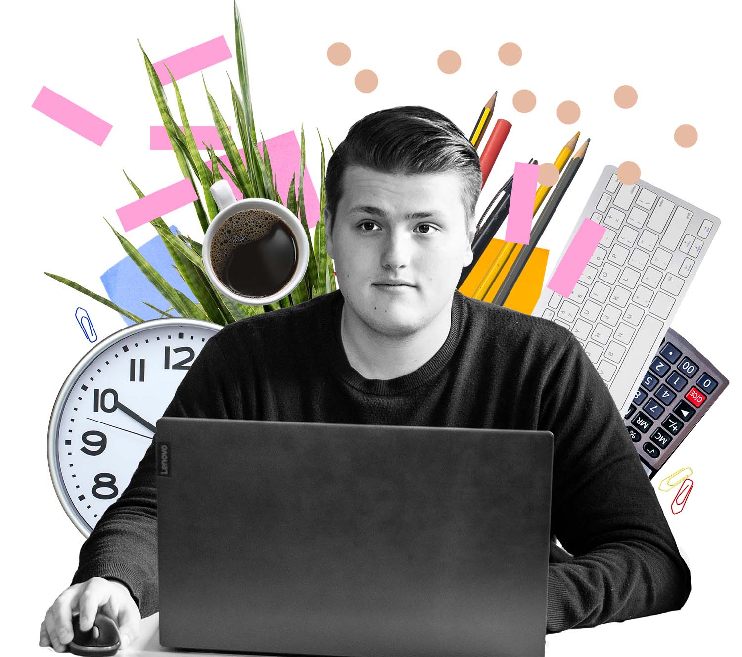 Collage eines Schülers zum Büromanager des OSZ Bürowirtschaft 1 aus dem digitalen Unterricht