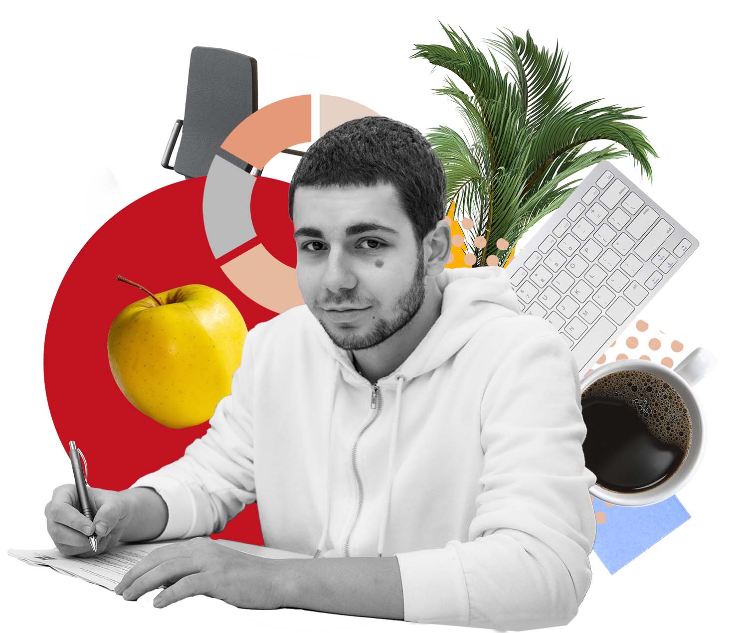 Collage eines Schülers zum Büromanager des OSZ Bürowirtschaft 1 aus dem Unterricht