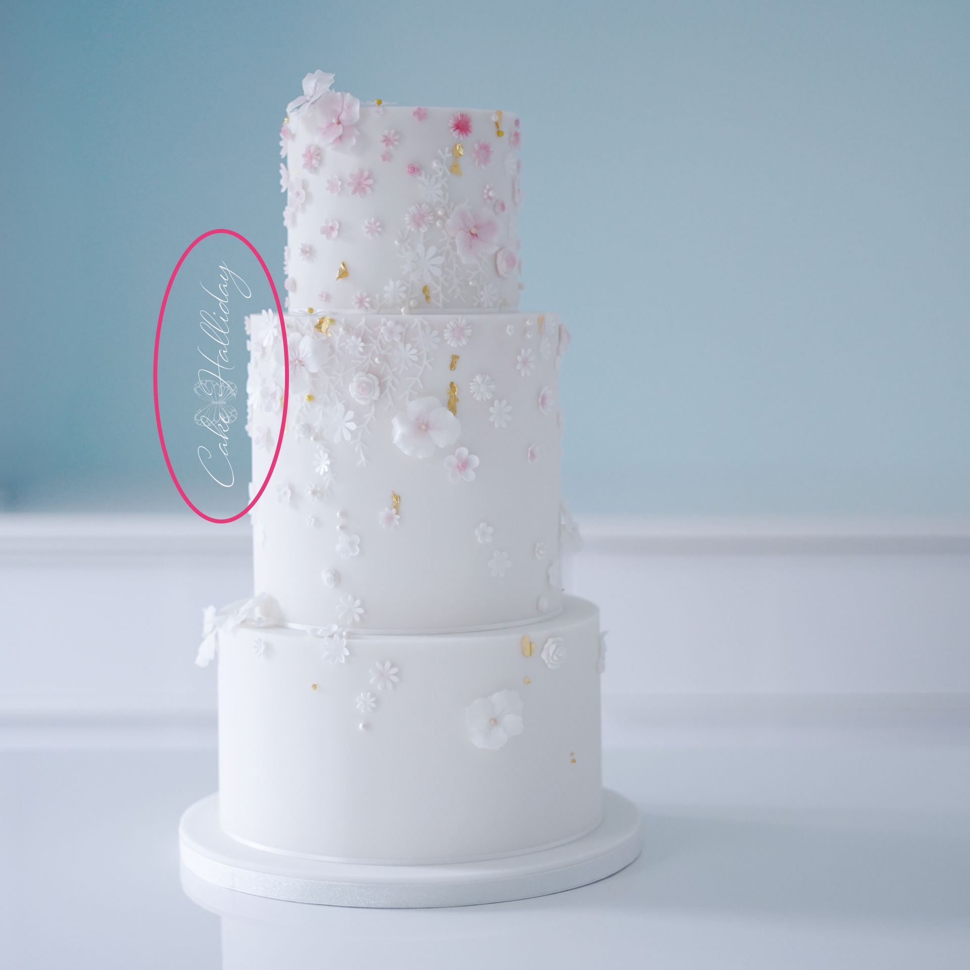 Blossom wedding cake image showing watermark