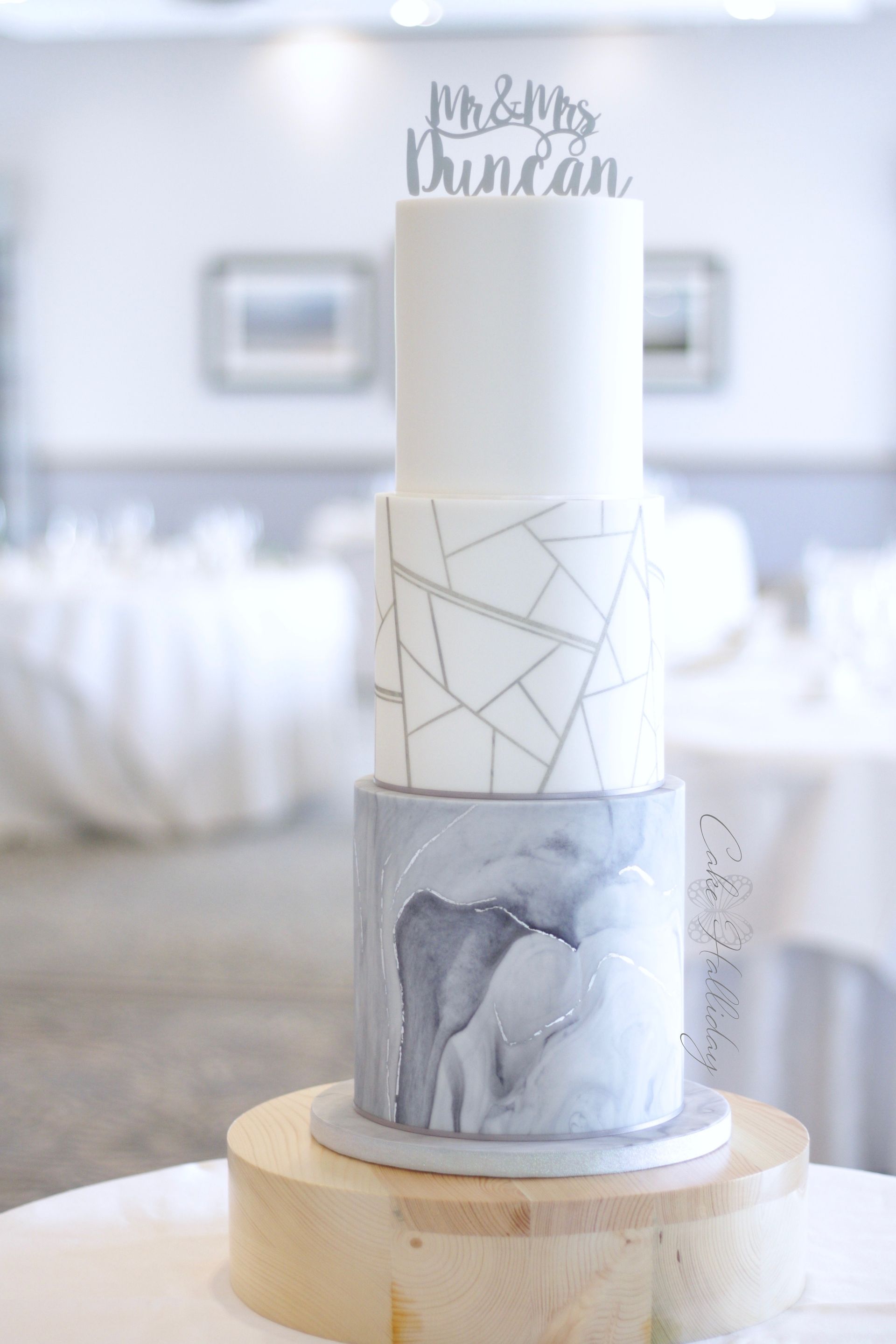Grey marble wedding cake