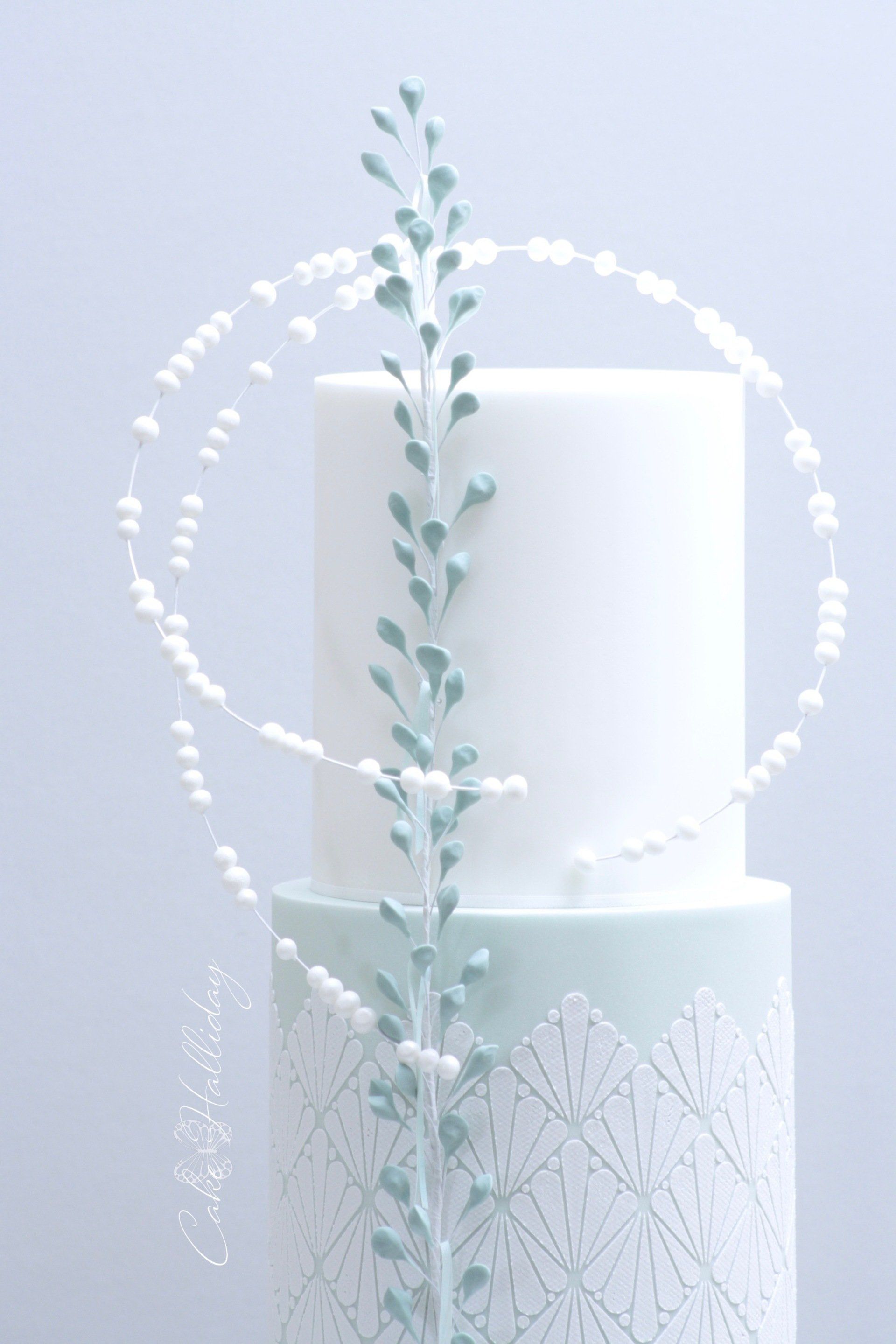 Wedding cake goals, shell stencil, sugar kelp & pearls, Ayrshire, Glasgow, Scotland