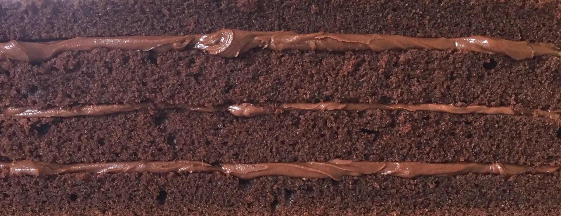 Rich indulgent chocolate cake with chocolate buttercream ganache