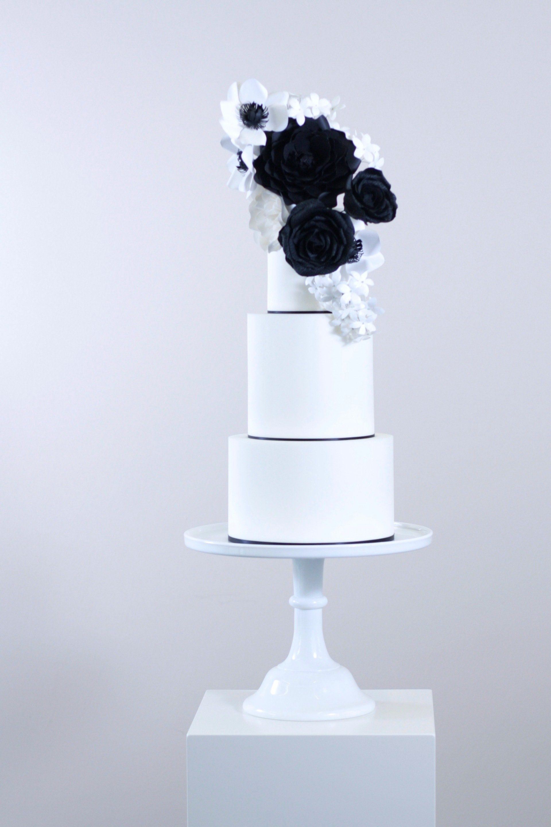 Paper flower wedding cake