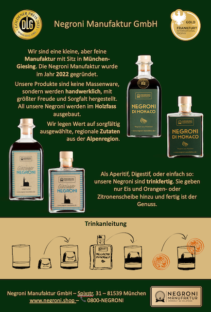 Unternehmensinformationen Unternehmensinformationen_Negroni_Manufaktur