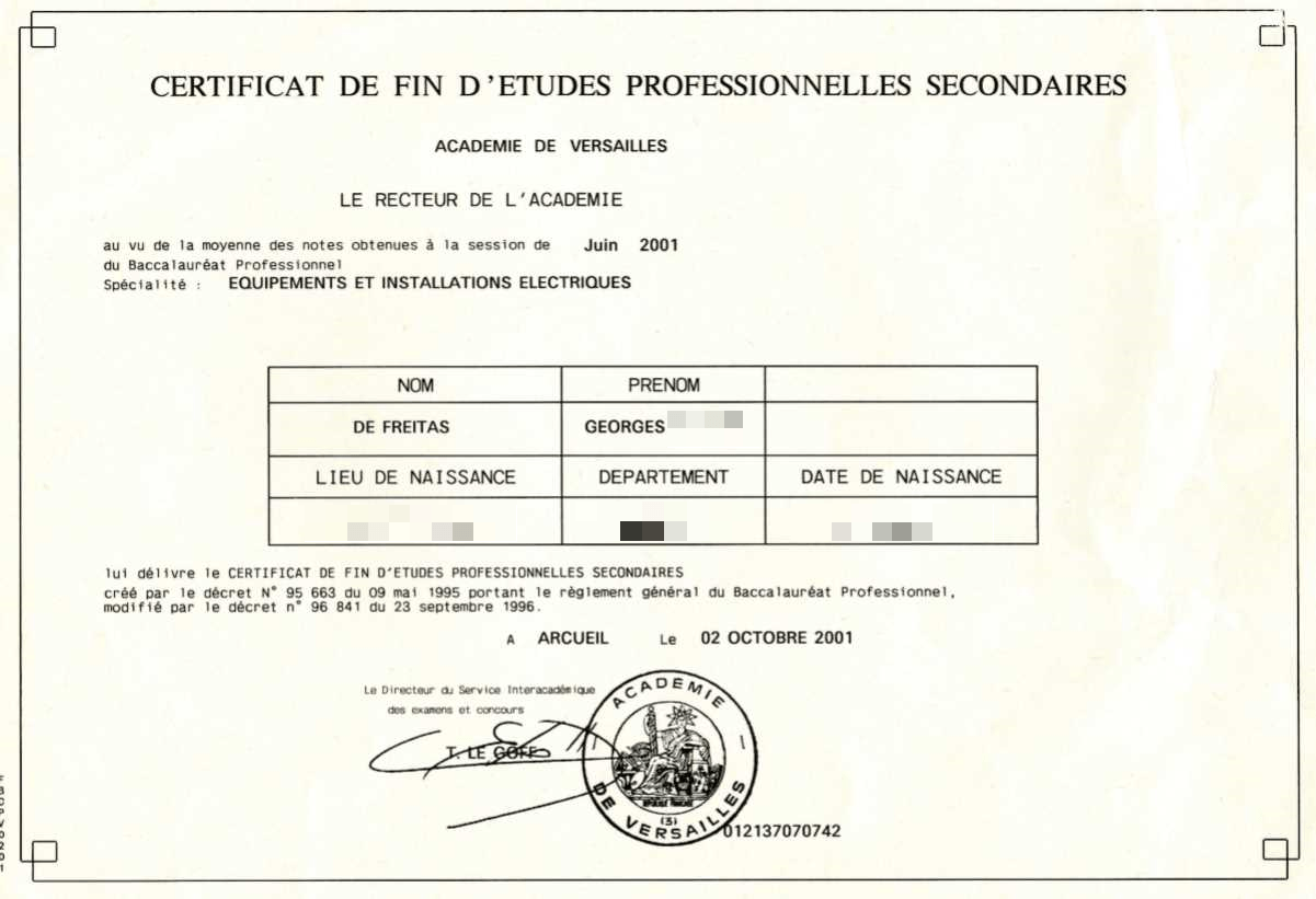 certificat-fin-etude-professionnelles-secondaires-electricien-de-freitas-georges