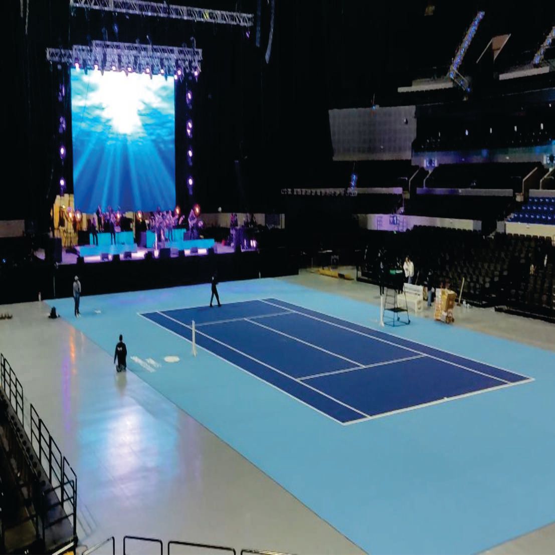 Rotulacion en piso para evento deportivo en ARENA CDMX