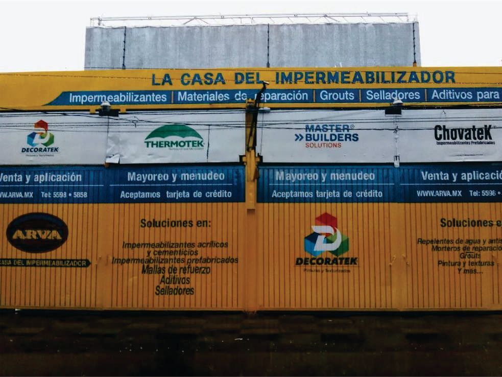 Rotulos a mano en fachada de lamina lisa y lamina acanalada