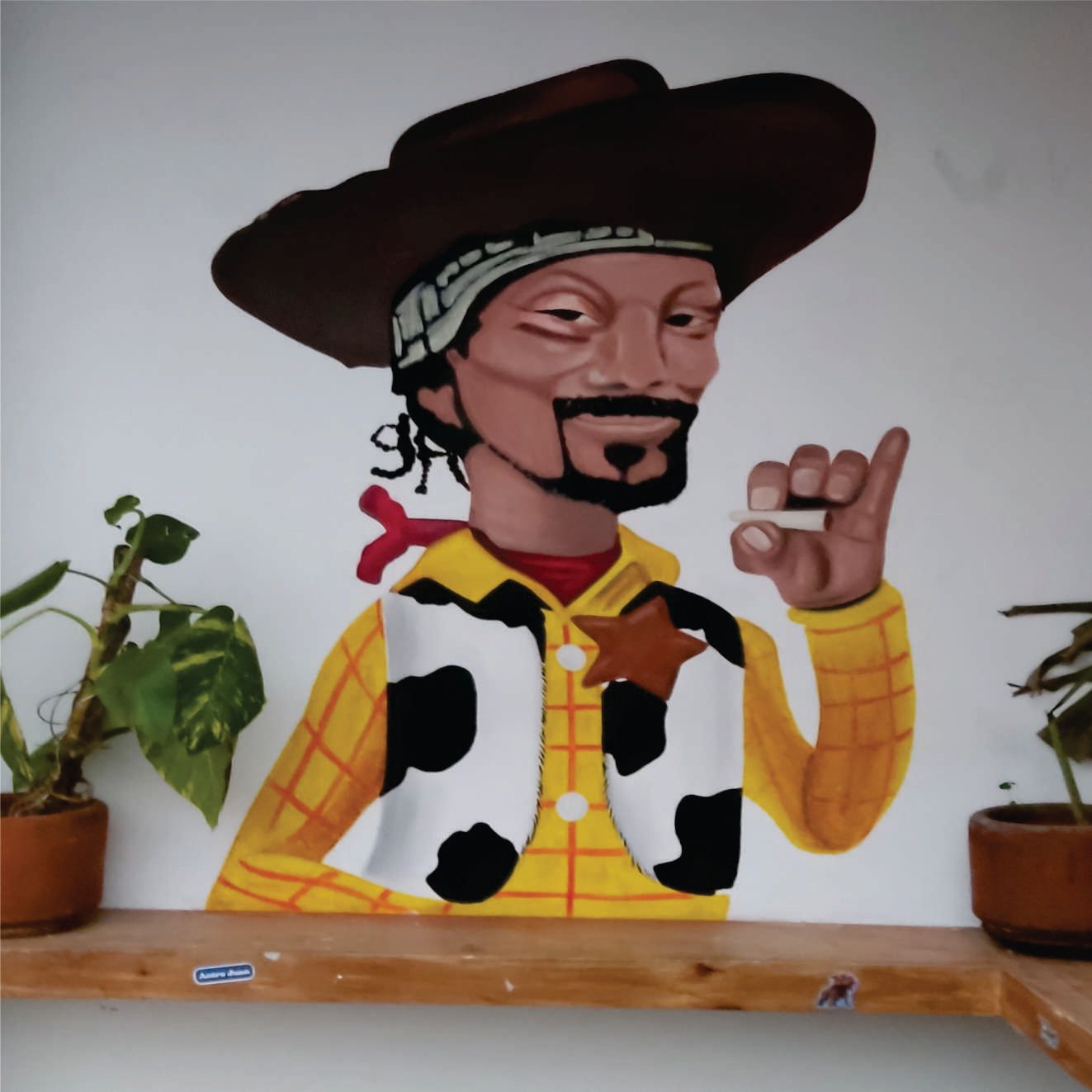 Rotulación de Figura artistica para mural