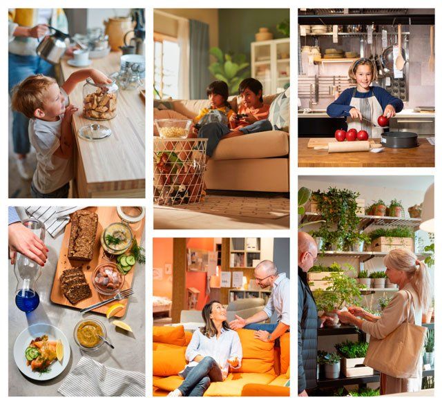 collage de imágenes de familias