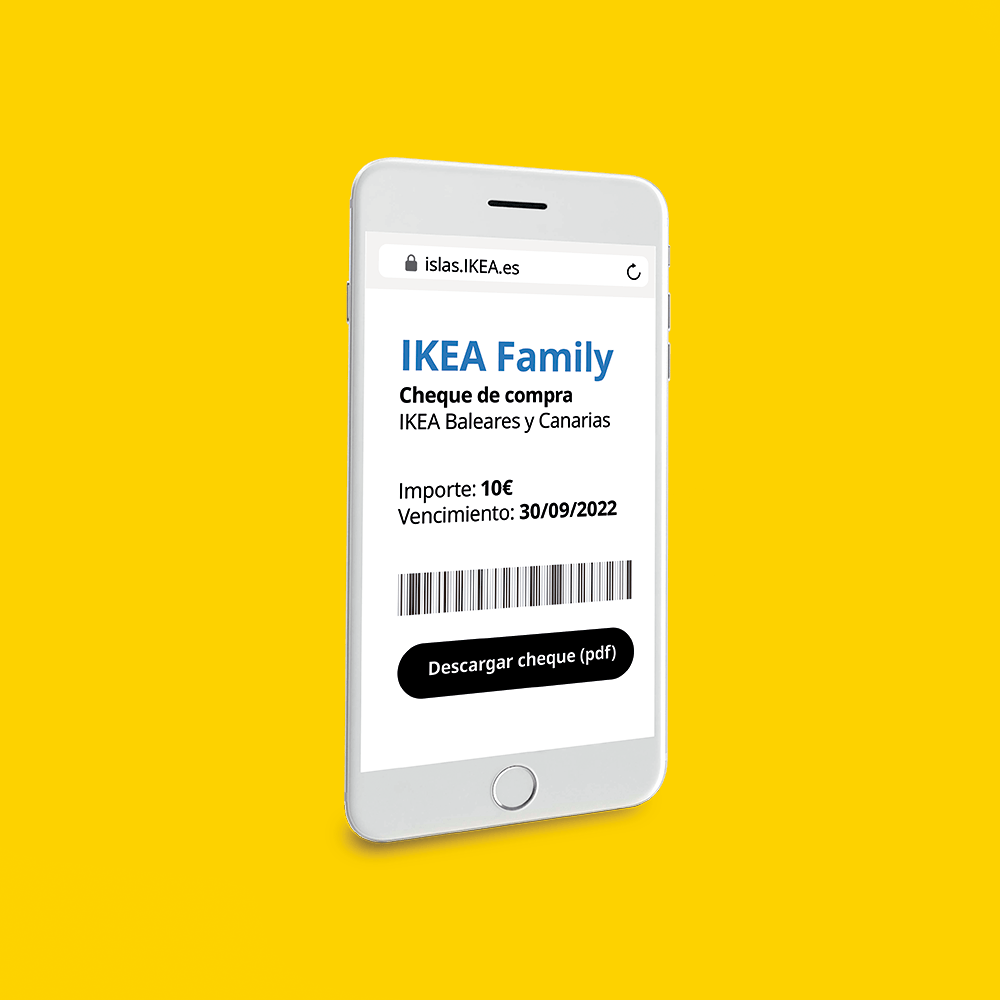 imagen de un móvil con la app de Ikea