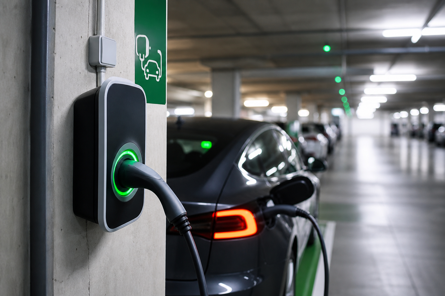cargadores electricos en garajes