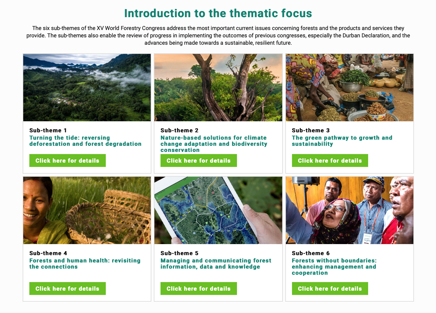 XV WORLD FORESTRY CONGRESS: Building a Green, Healthy and Resilient Future with Forests: Programm XV WORLD FORESTRY CONGRESS: Building a Green, Healthy and Resilient Future with Forests: Programm