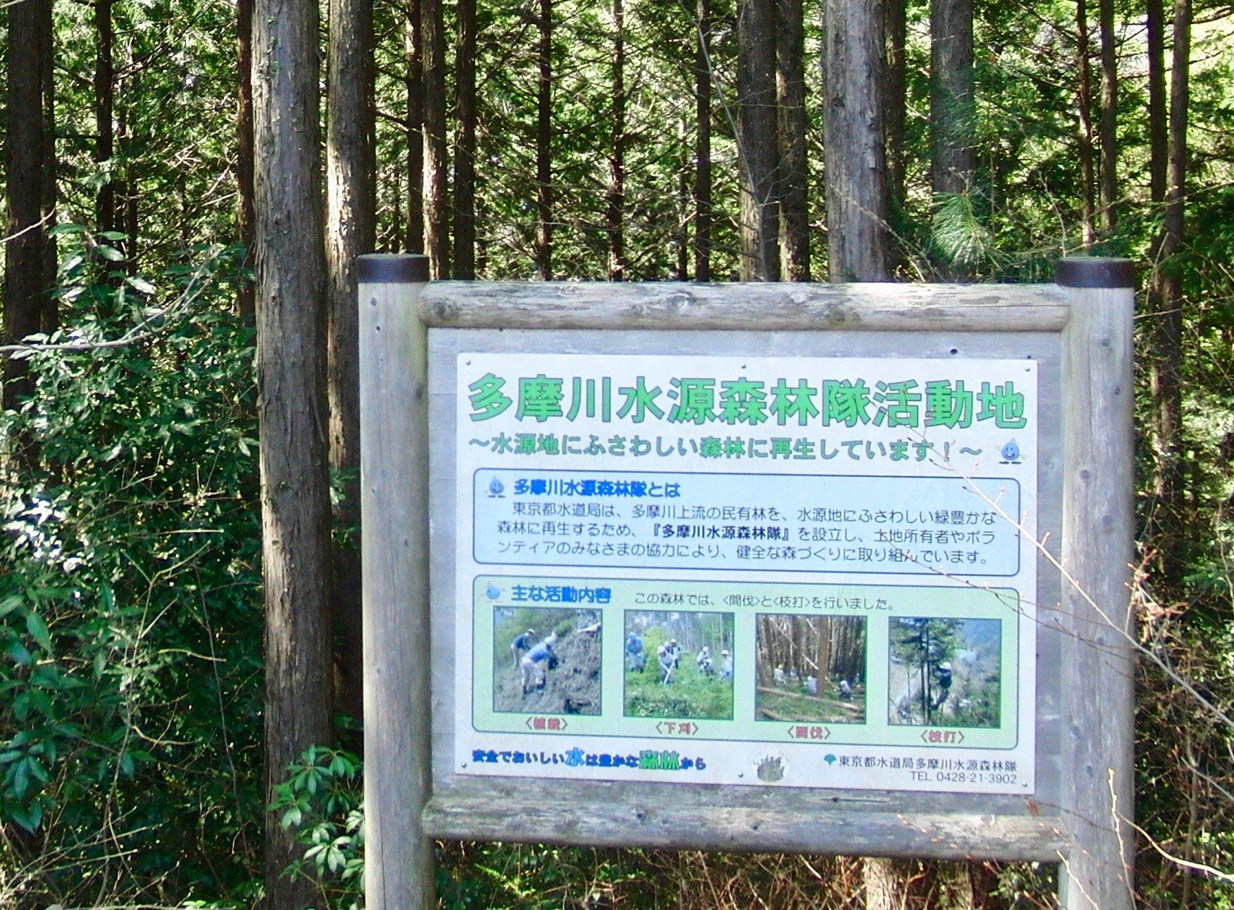 Okutama: eine der ältesten Forest Therapy Stations in Japan Tafel Okutama Forest Therapy Station Japan