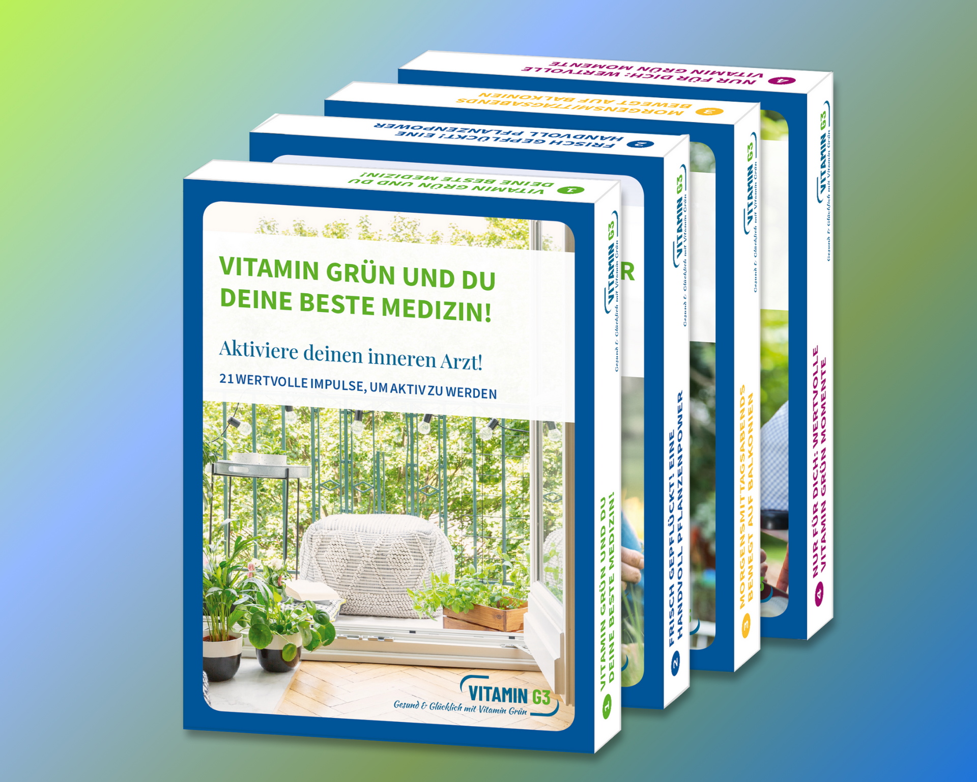 Die Vitamin G3 Kartensets. Gesund und Glücklich mit Vitamin Grün