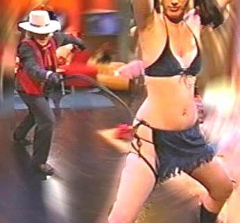 Dante performing on Playboy After Dark with a thigh wrap Dante performing on Playboy After Dark with a thigh wrap