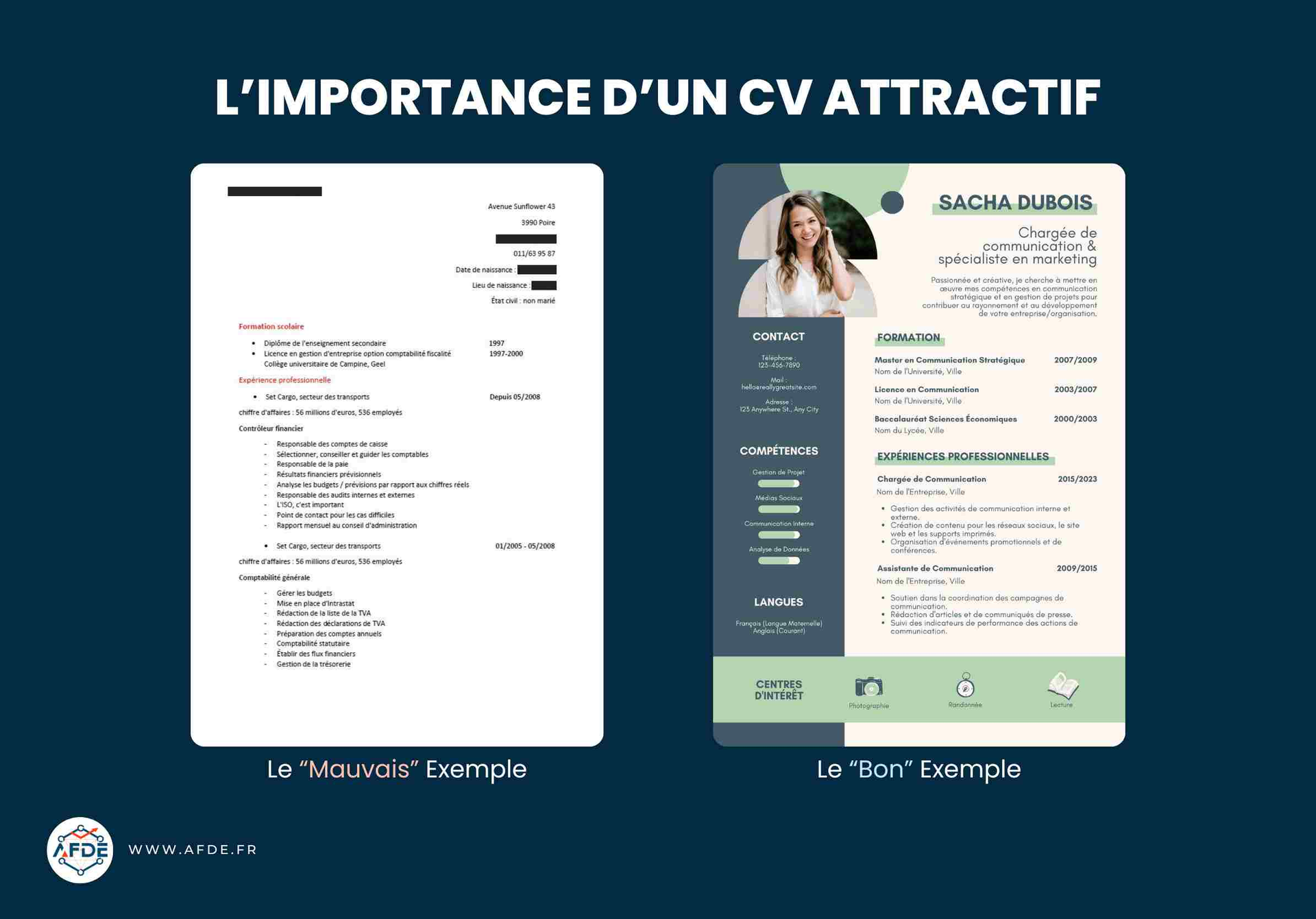 infographie importance CV attractif alternance