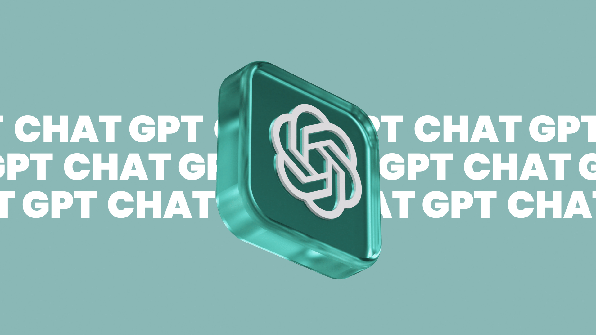 Logo de chat gpt en rendu 3D avec écrit chat gpt derrière le logo.