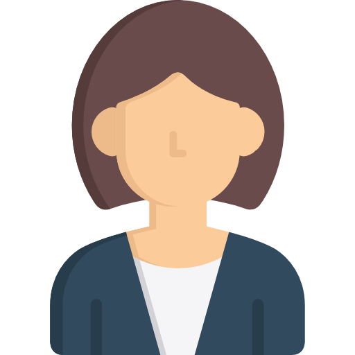 Icône d'une femme avec une coupe au carré brune.