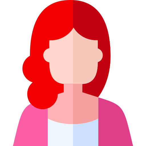 Un icône représentant une femme aux cheveux roux et portant un pull rose.