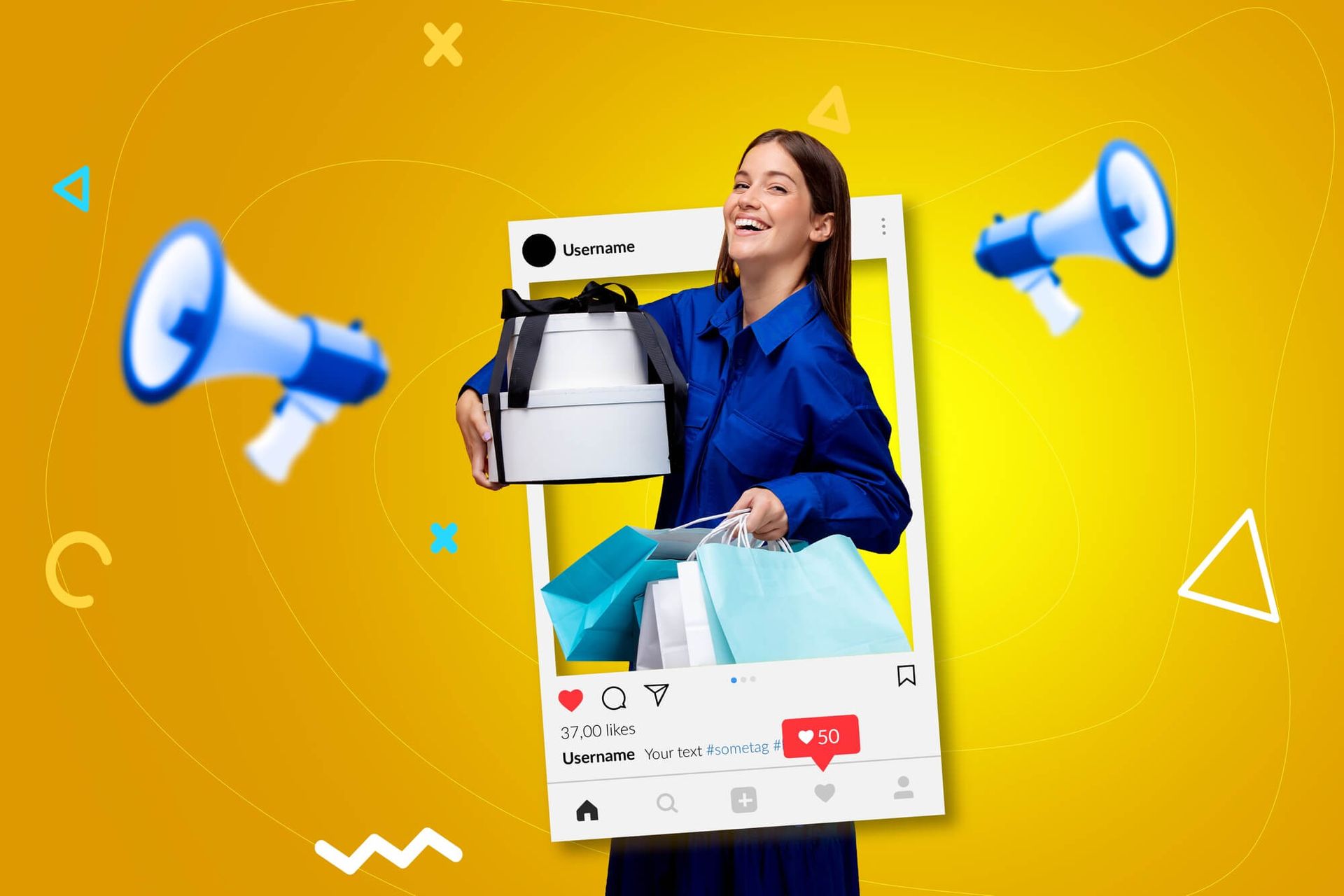photo d'un influenceur instagram qui fait une publicité sur les réseaux sociaux.