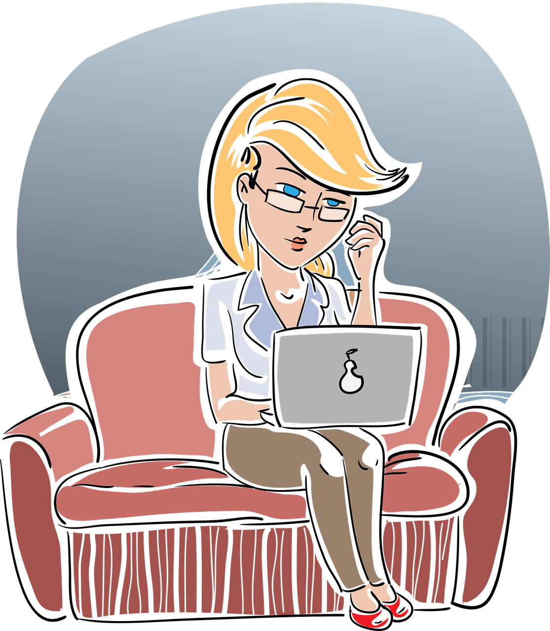 Arbeiten auf dem Sofa