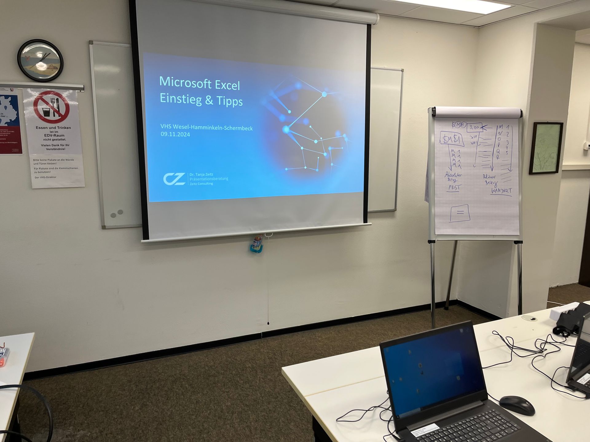 Excel-Schulung in den Räumen der VHS in Wesel