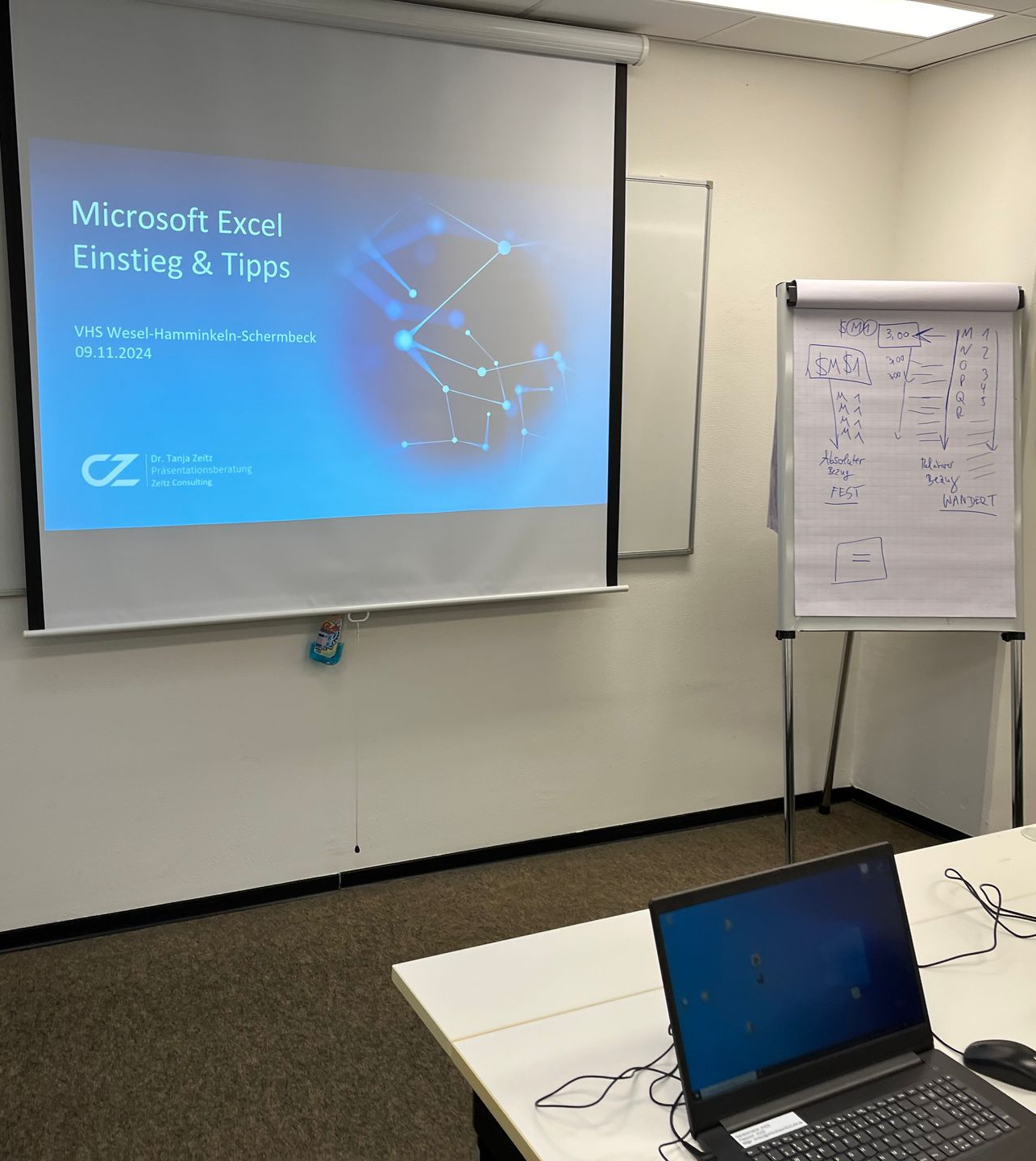 Excel-Schulung in den Räumen der VHS in Wesel