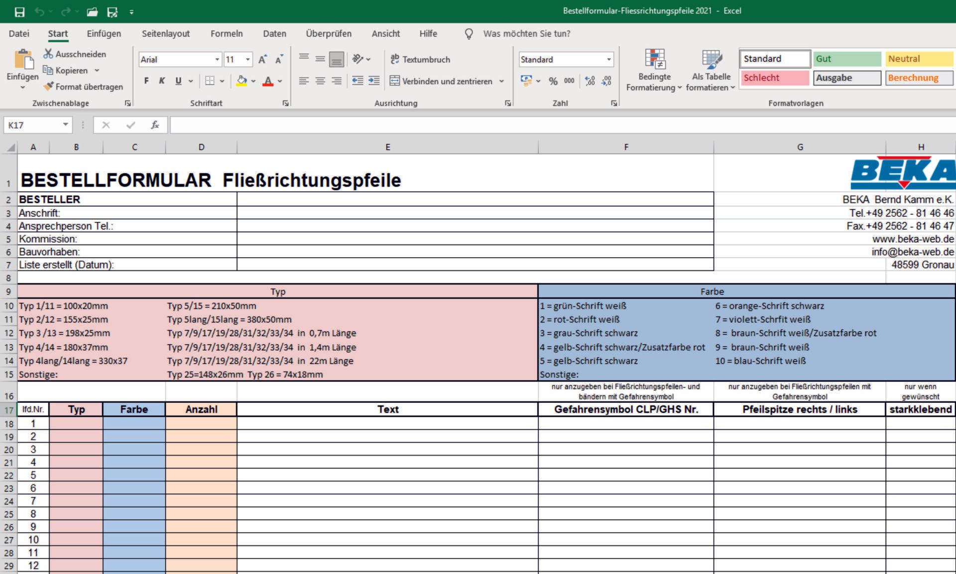 Download Bestellformular Fließrichtungspfeile/-bänder