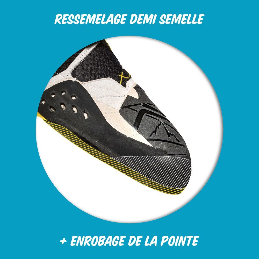 ressemelage demi semelle et enrobage de la pointe