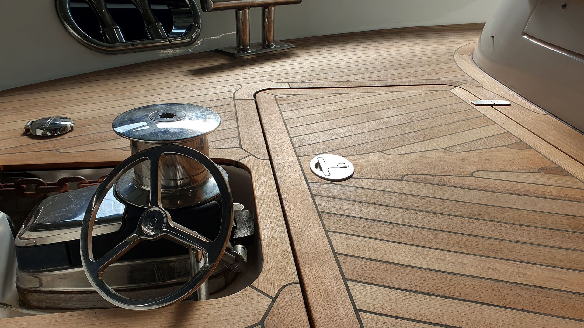 New teak deck on a Elegance 64 yacht vacuum bonding