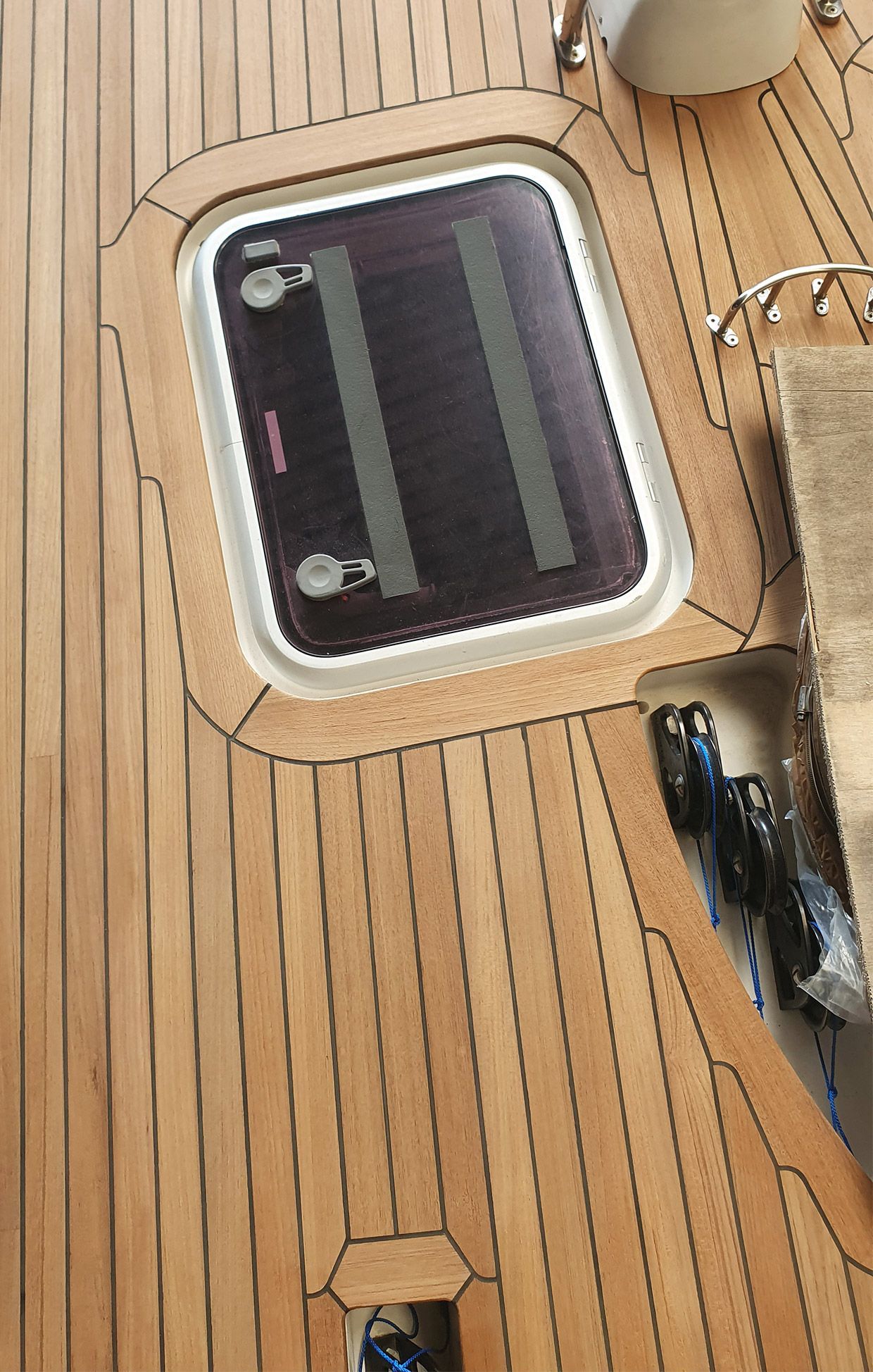 new teak deck on a nautor's swan 53 yacht