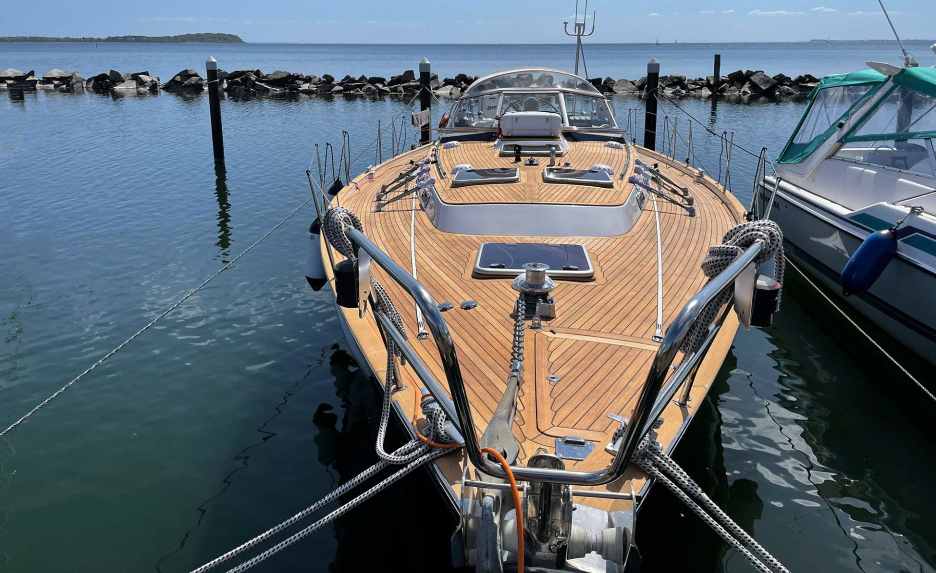 Neues vacuum Teakdeck Hallberg-Rassy 46